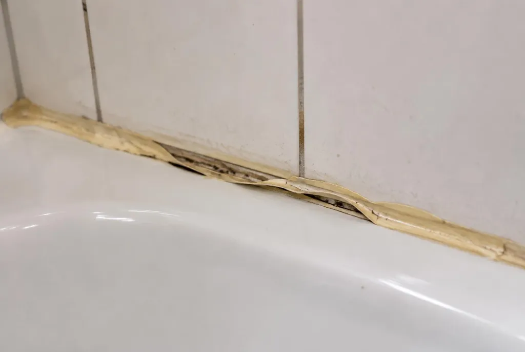 Kitbedrijf Voorthuizen – loslatende kit naast het bad